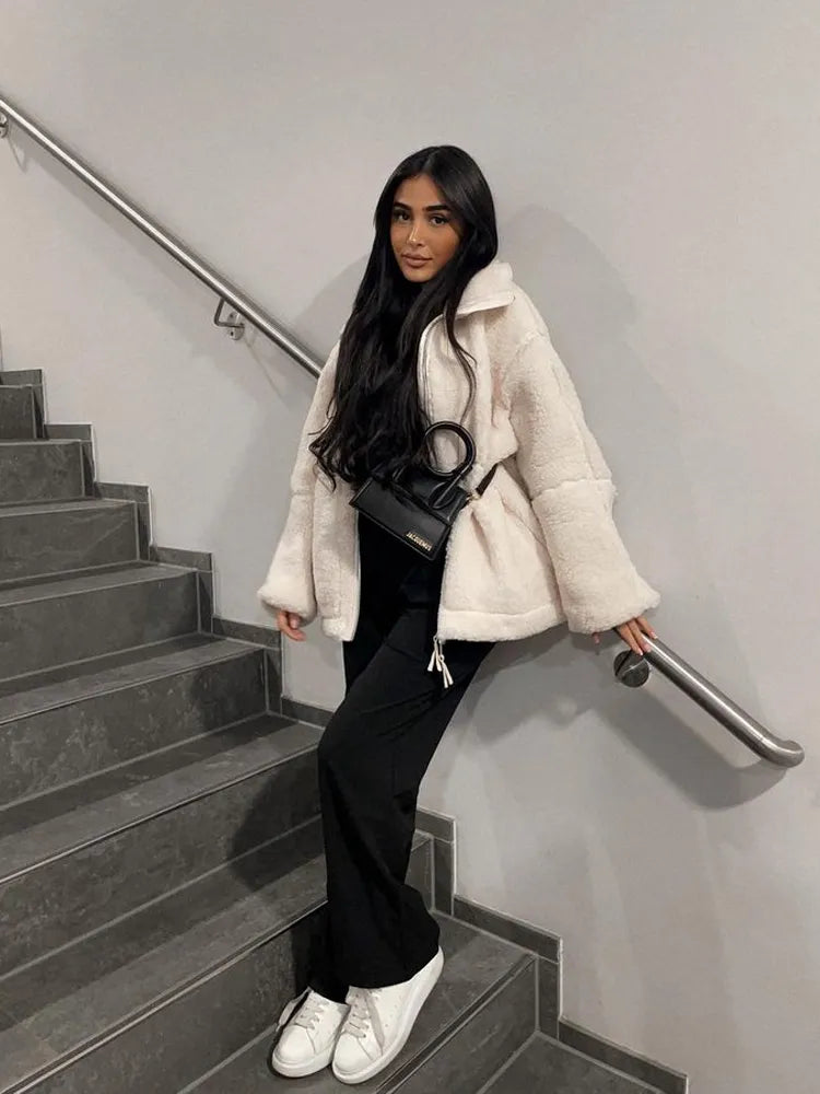 Comfy Teddy Coat - Mila-Light brown-S-The Livary