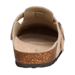 Damen Pantolette – Wildleder, Offene Ferse, Verstellbarer Riemen, Korkfußbett-82019-06b2bdc7-662a-4d59-94d1-bccbae961390