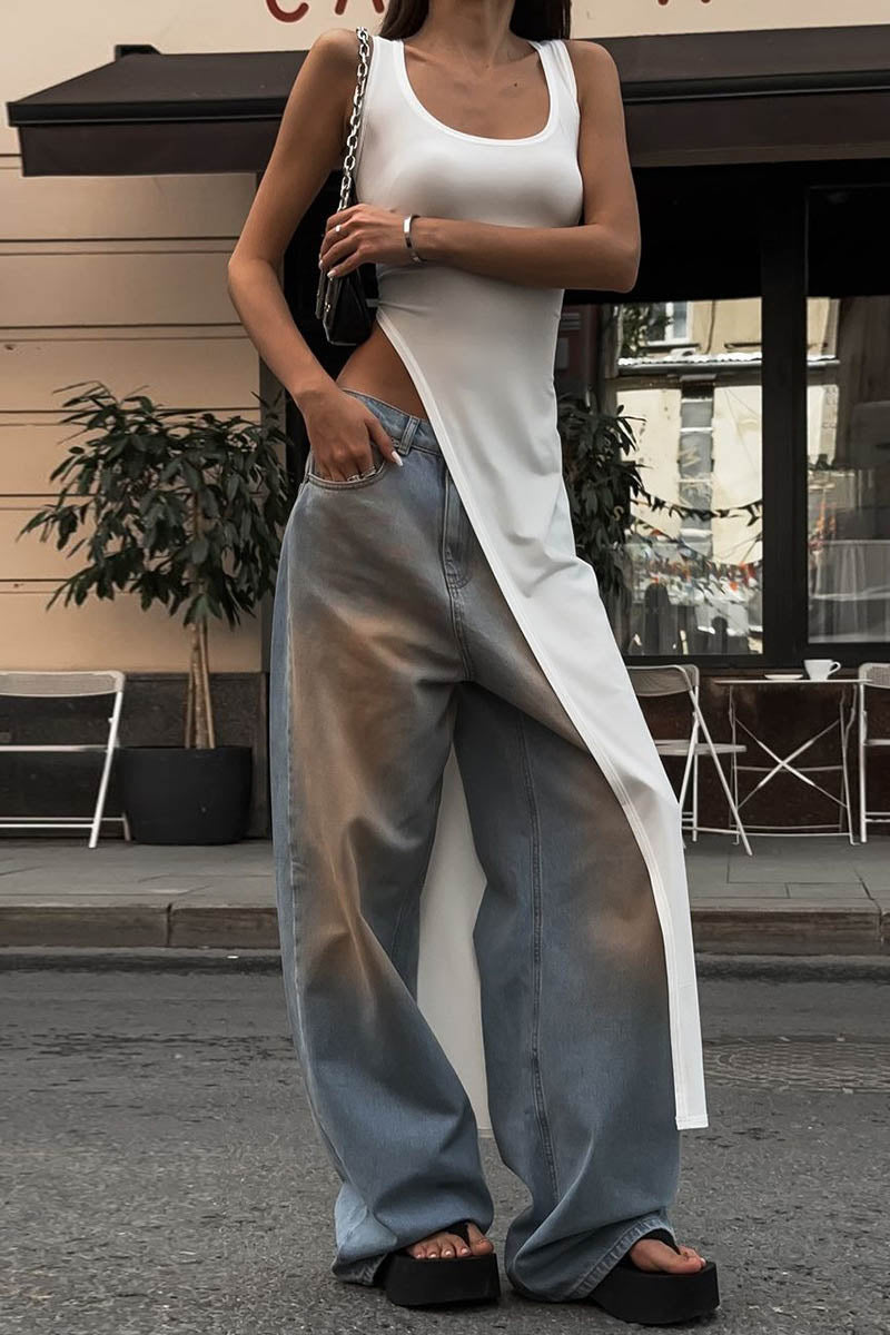 Minimalistisches Kleid/Top mit Schlitz-Detail