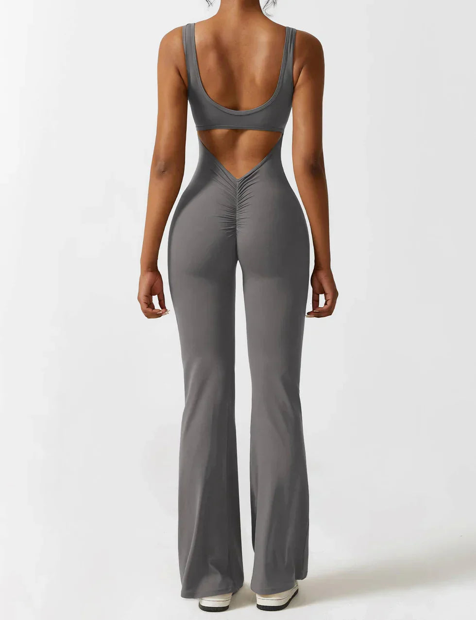 Damen Jumpsuit – Ärmellos, Offener Rücken, Schlagbein, Dehnbar-83507-0b146f24-1af6-4ddb-8e2a-ae641760f809