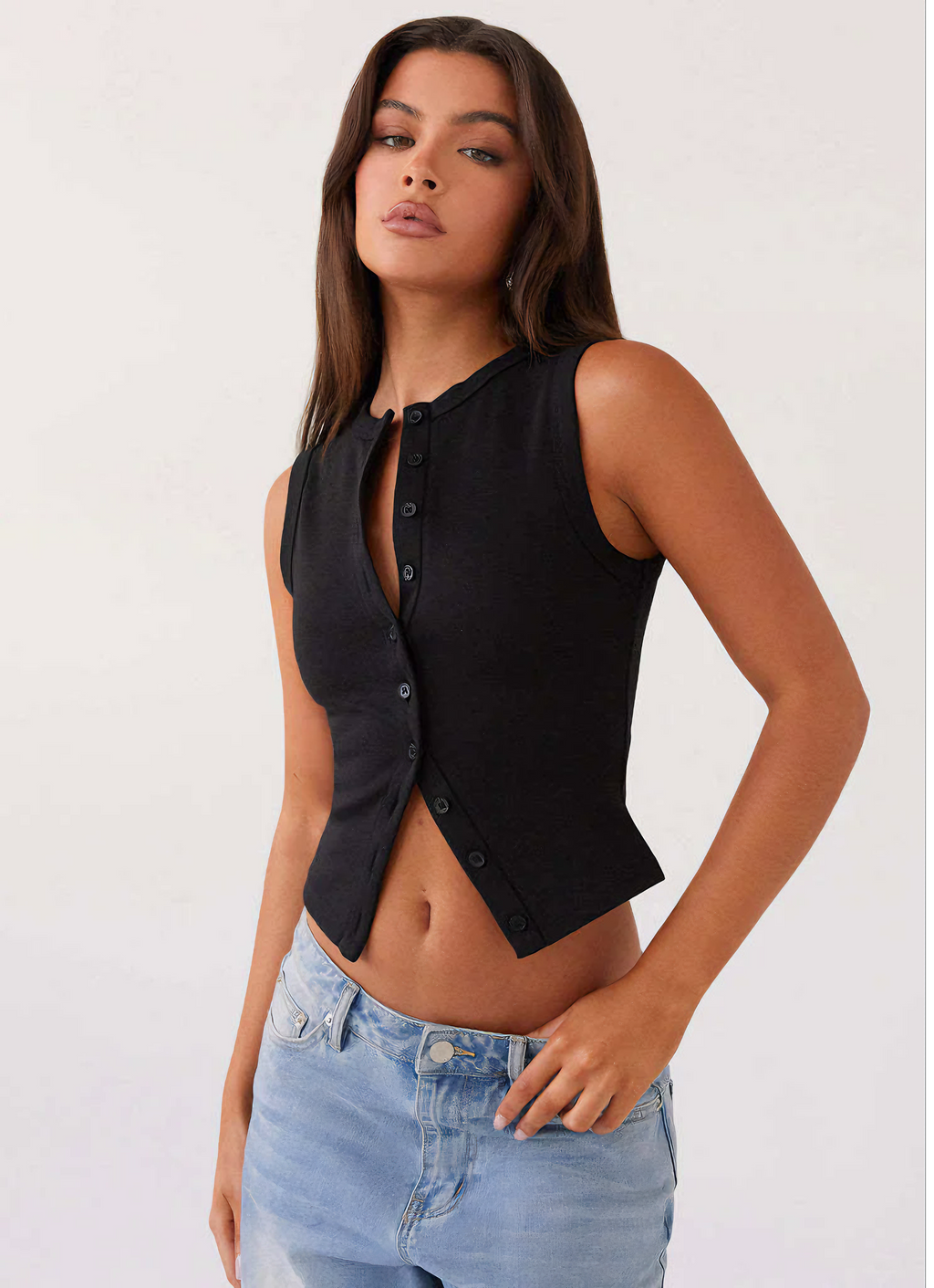 Damen Ärmelloses Rippstrickkleid mit Knopfleiste – Vielseitig-83523-0c5fe46b-92aa-486d-8093-321185ca5228