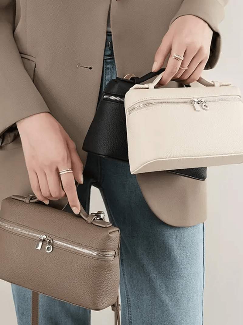 Strukturierte Handtasche mit Top-Griff