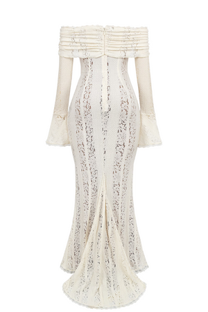 Damen Kleid Carmen-Ausschnitt Lange Ärmel Spitze Elegant-83555-10ad5c24-750a-4a11-96e4-425cac6f4b77