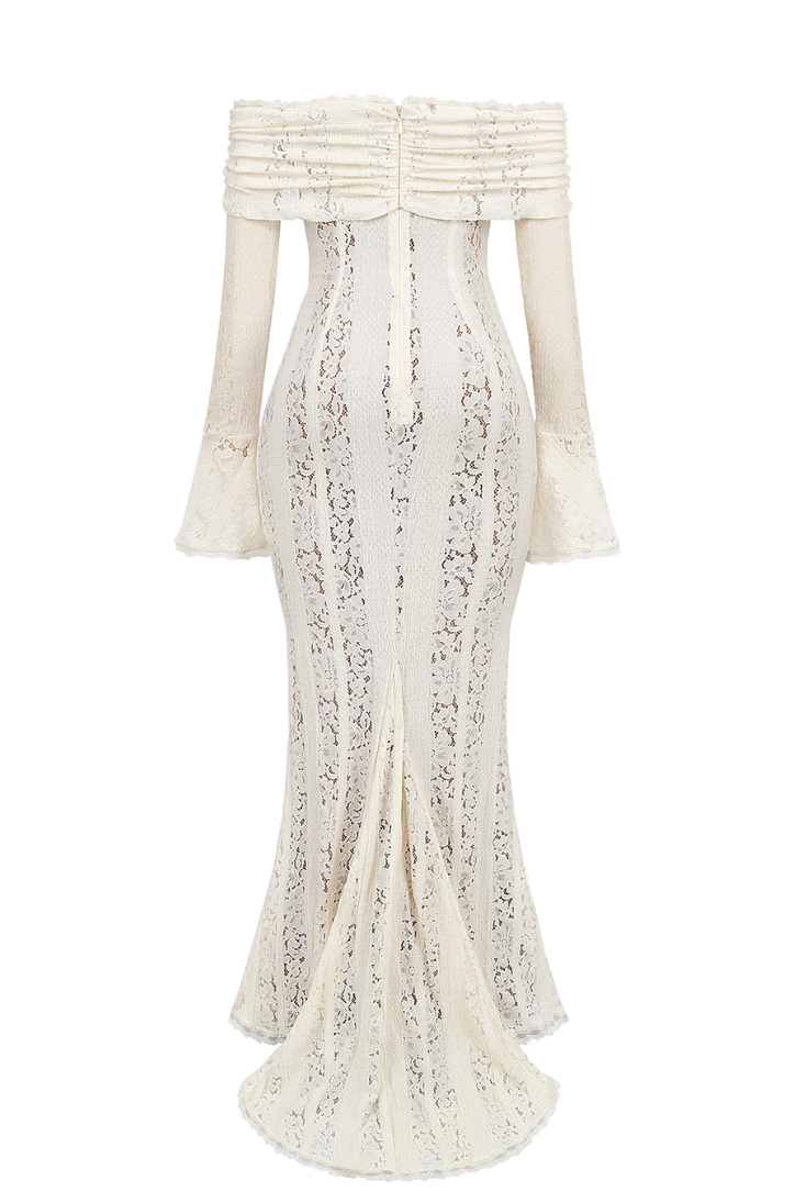 Damen Kleid Carmen-Ausschnitt Lange Ärmel Spitze Elegant-83555-10ad5c24-750a-4a11-96e4-425cac6f4b77
