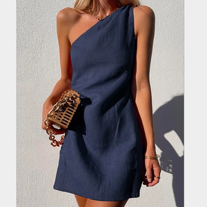 Kleidhaus Damen One-Shoulder Mini-Kleid – Leinen-83276-13148975-df49-4383-9b53-32e150487583