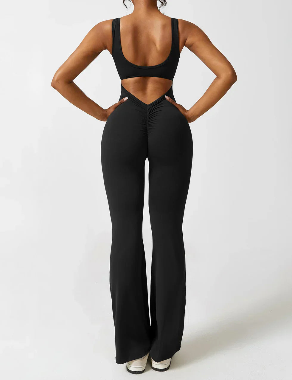 Damen Jumpsuit – Ärmellos, Offener Rücken, Schlagbein, Dehnbar-83507-13a4a0e4-a58e-4d4c-a4f4-3642e99cc614