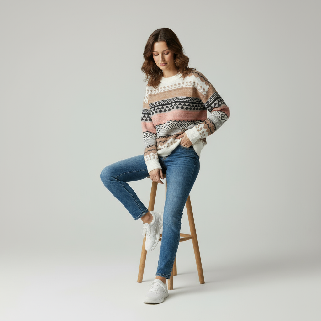 Fair Isle Eleganter Pullover