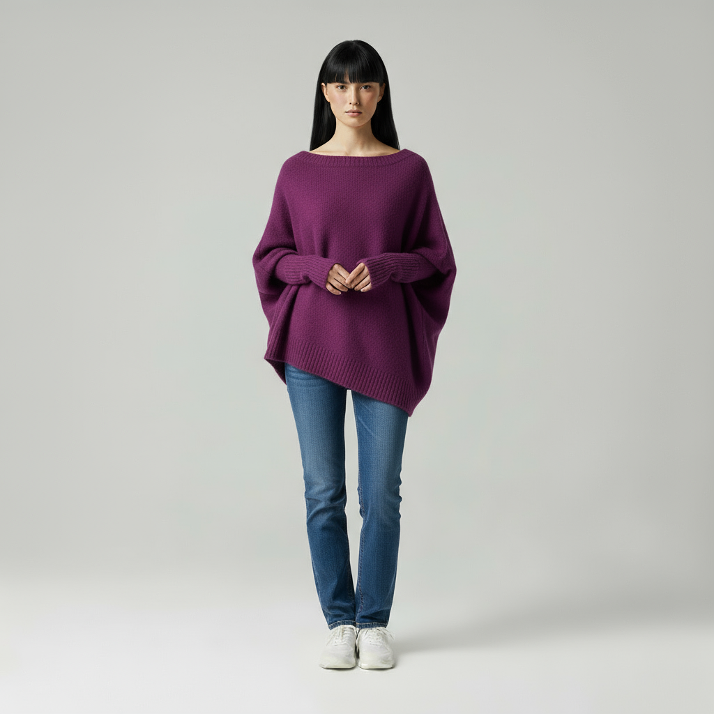 Luna Eleganter Off-Shoulder Strickpullover