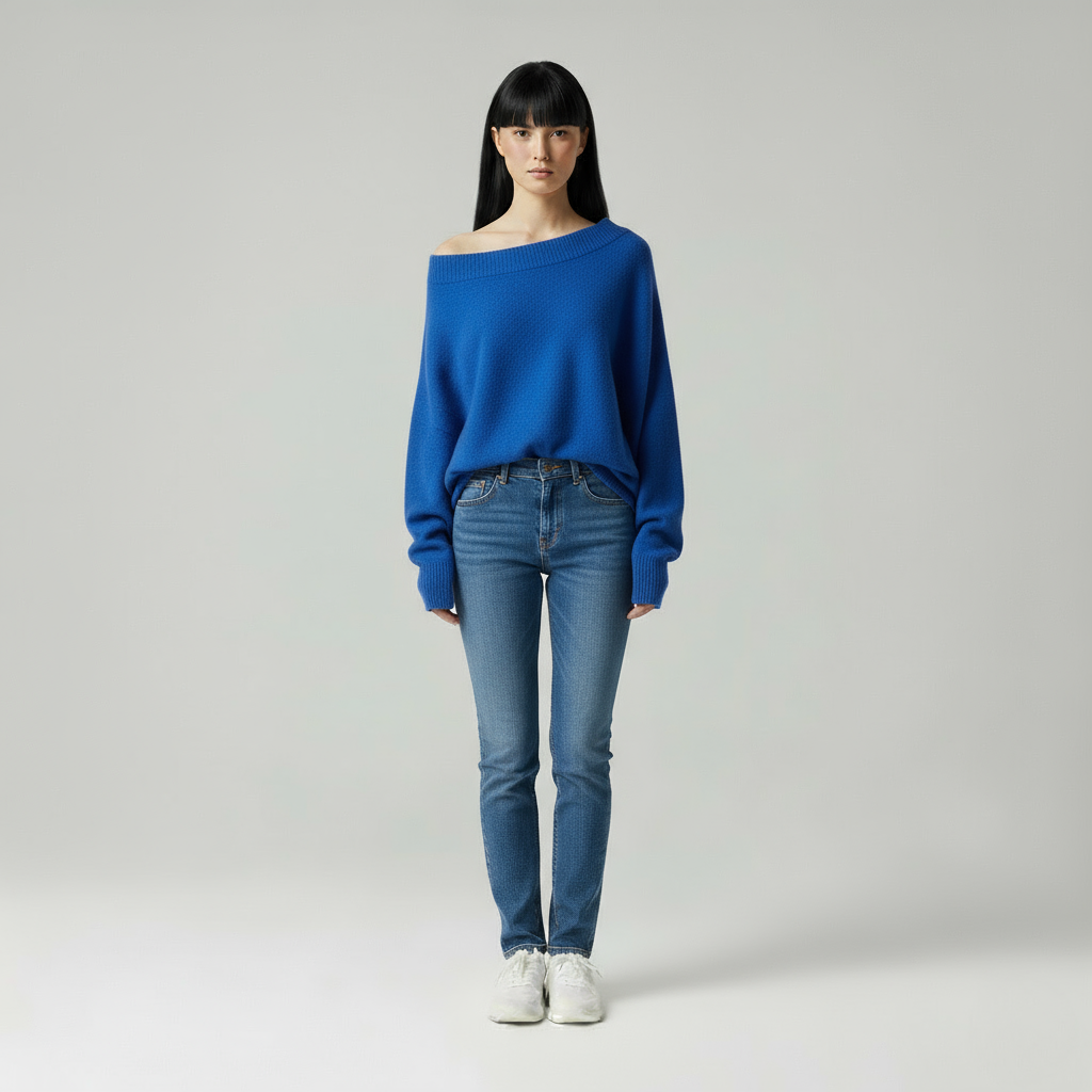 Luna Eleganter Off-Shoulder Strickpullover