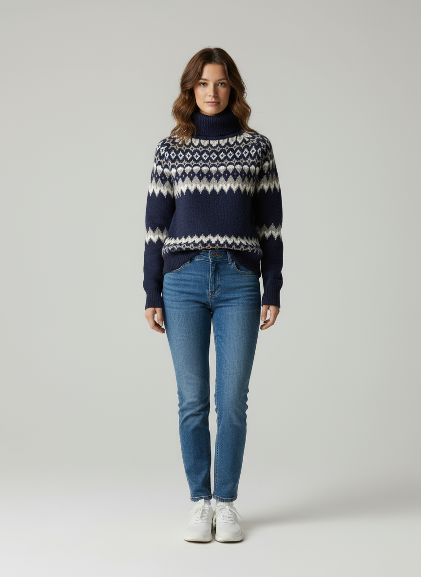 Zeitloser Norweger Rollkragenpullover | Giyann