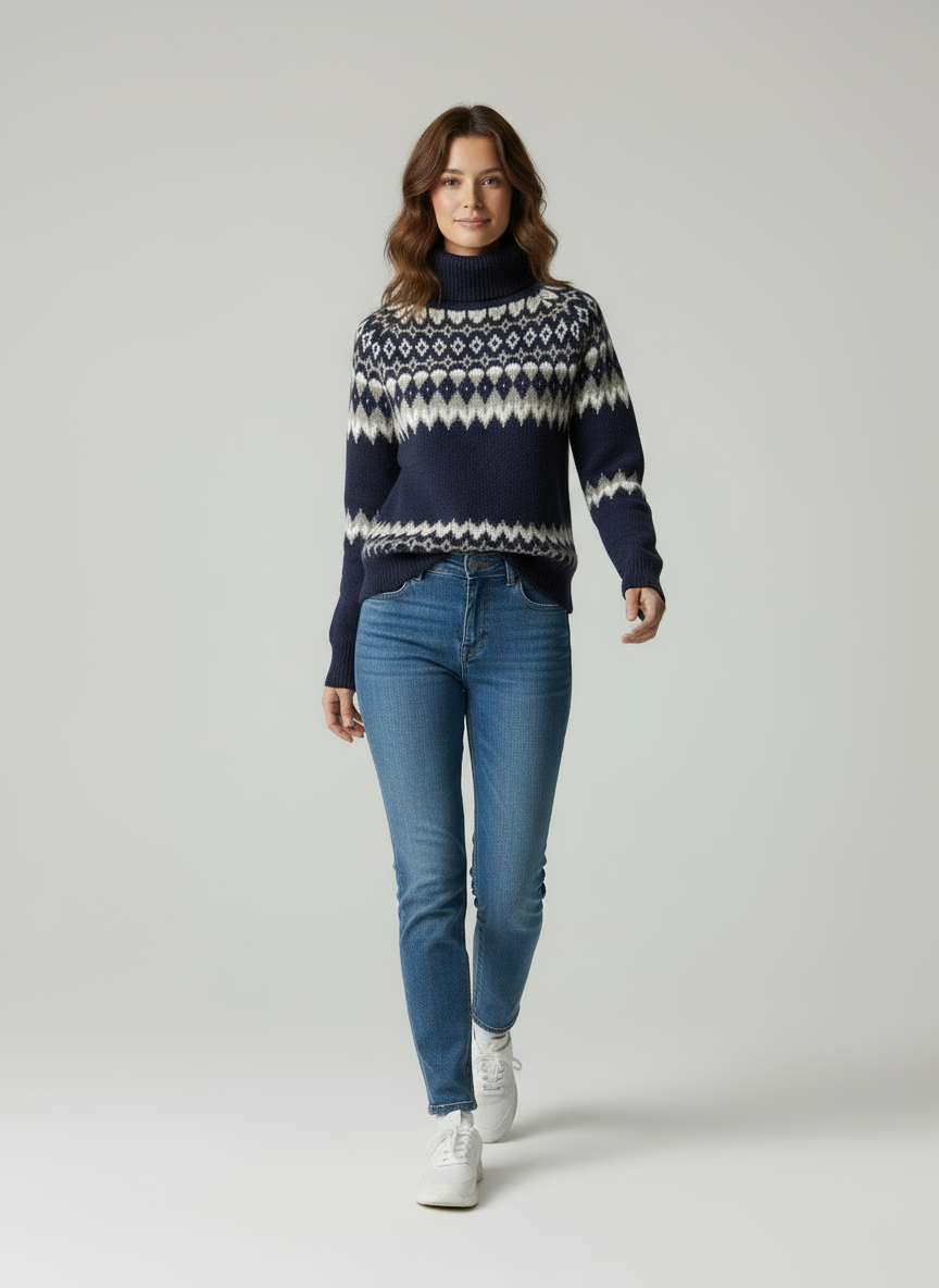 Zeitloser Norweger Rollkragenpullover | Giyann