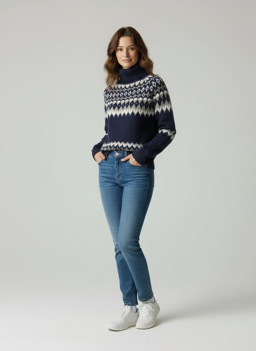 Zeitloser Norweger Rollkragenpullover | Giyann