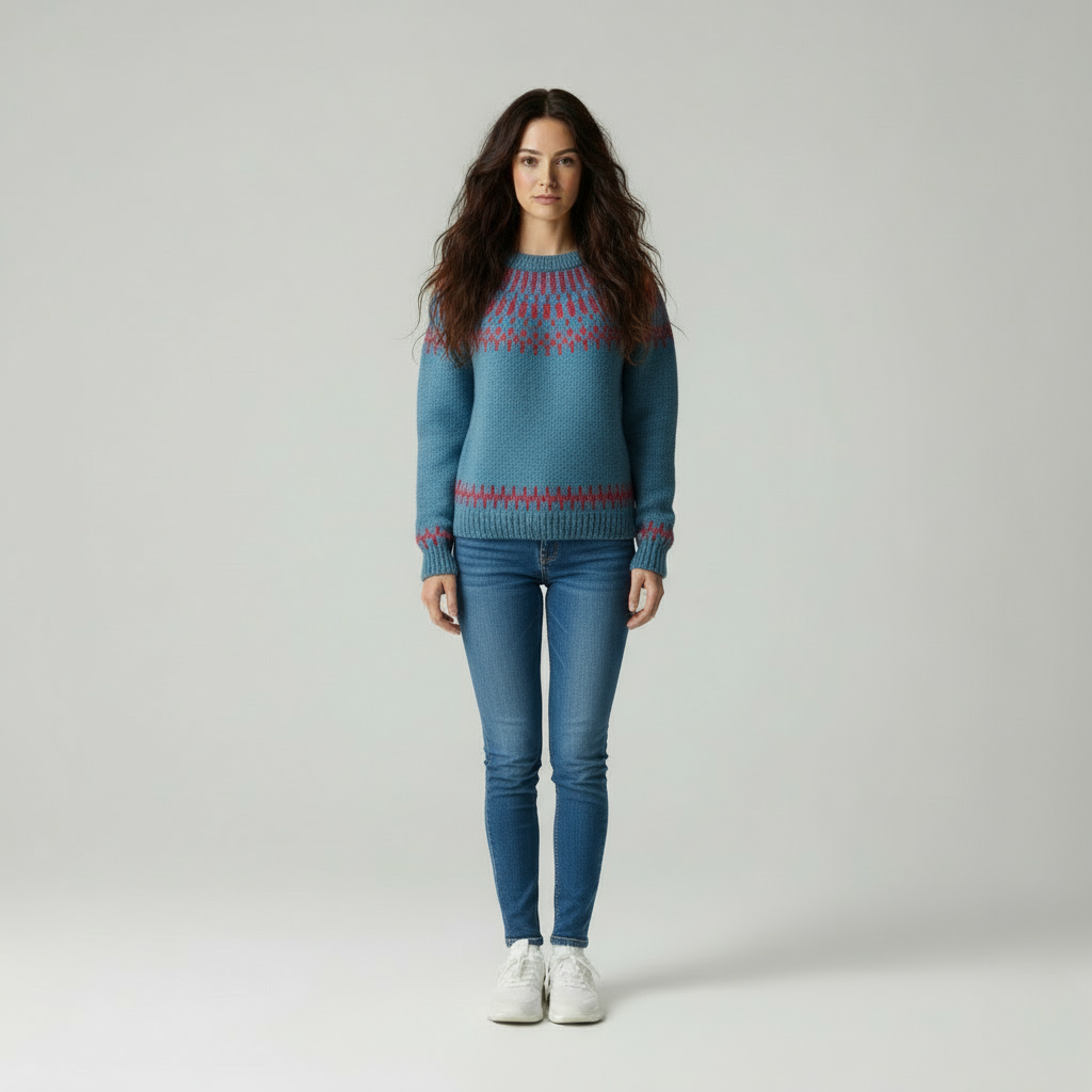 Zeitlose Strickpullover 'Faiza' mit Muster