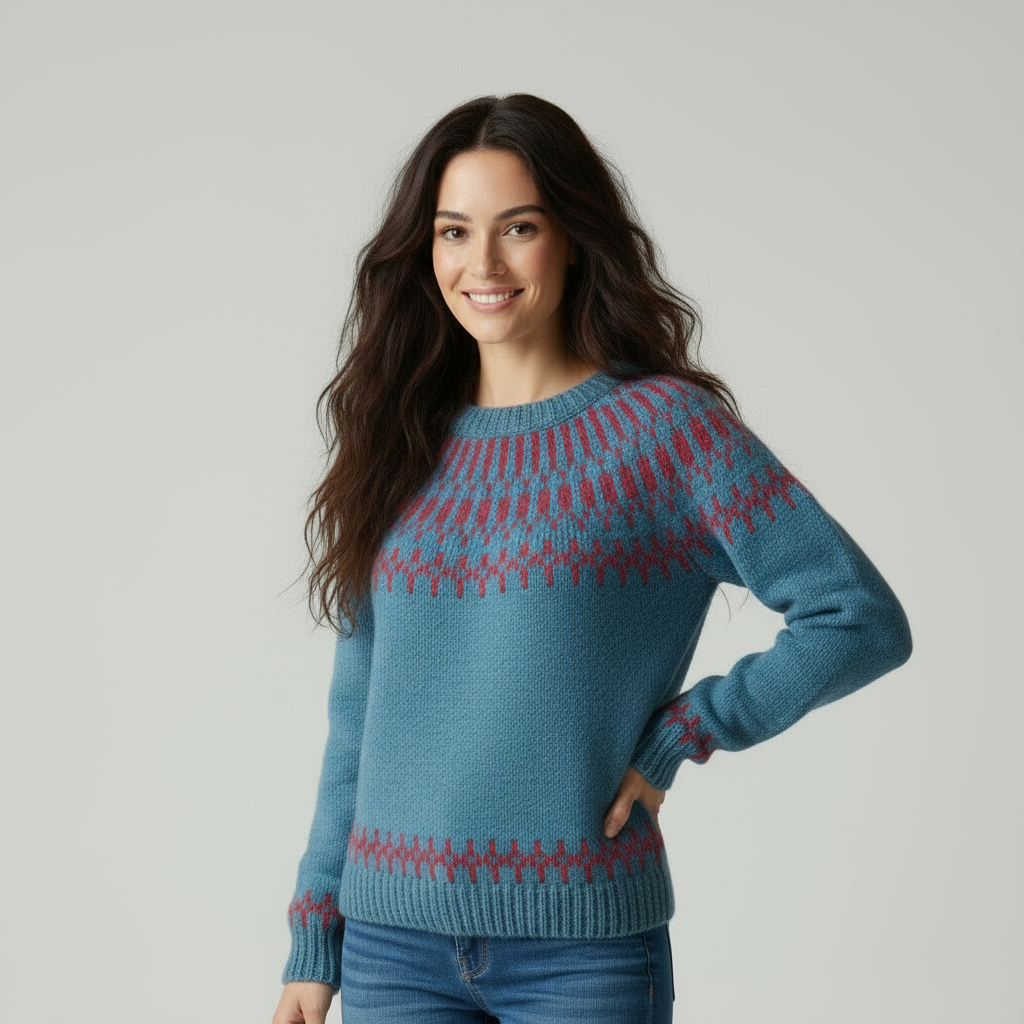 Zeitlose Strickpullover 'Faiza' mit Muster