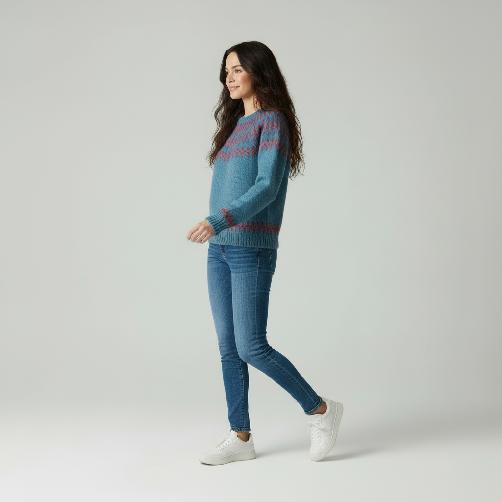 Zeitlose Strickpullover 'Faiza' mit Muster