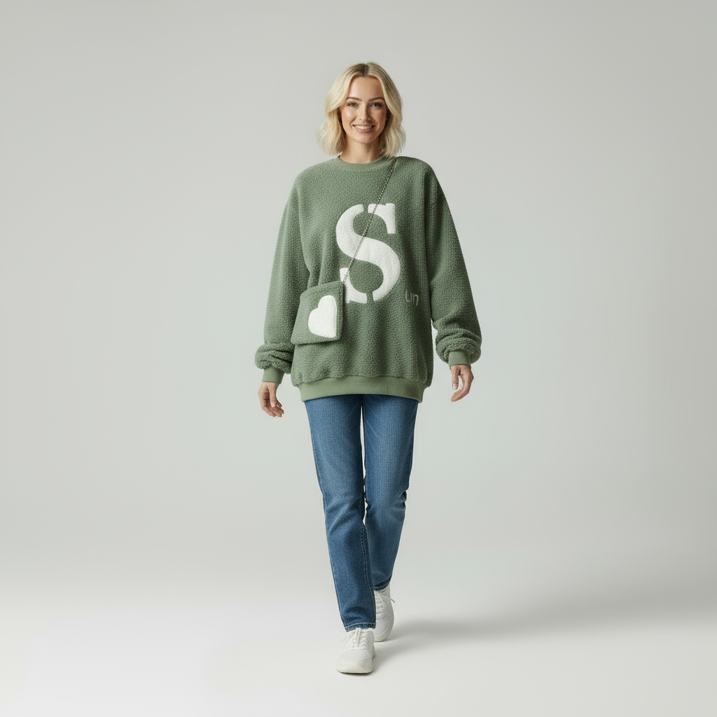 Teddy-Sweatshirt mit Charakter | Zeitlose Qualität