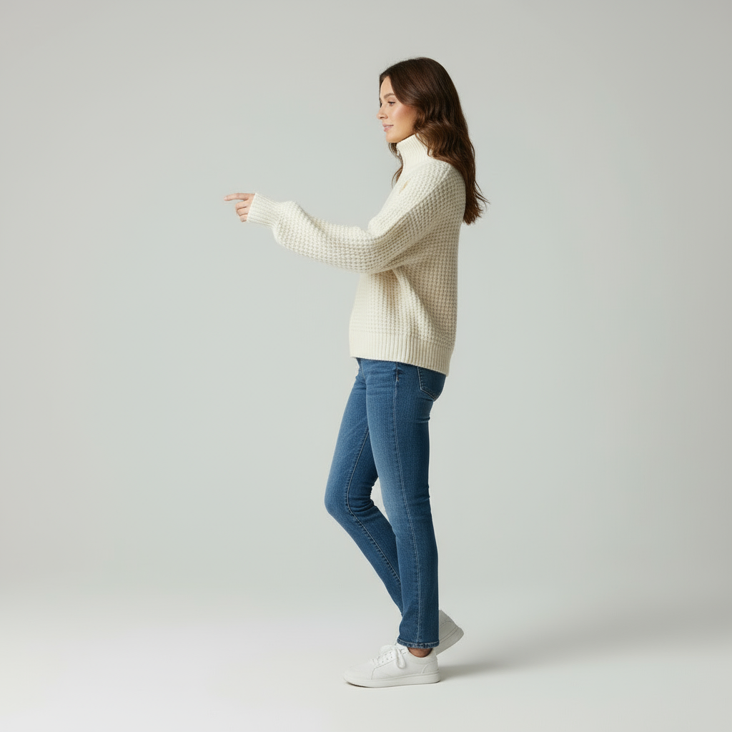 Zeitloser Strickpullover mit Stehkragen