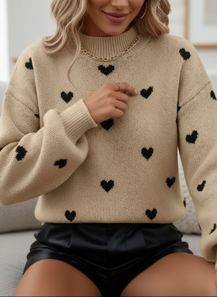 Carmela Zeitloser Herz-Strickpullover