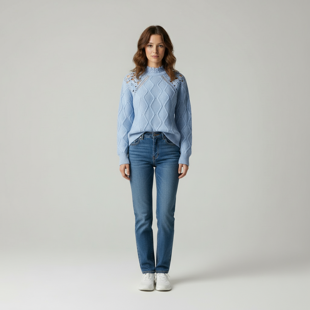 Clarisse Elegantes Spitzen-Strickpullover