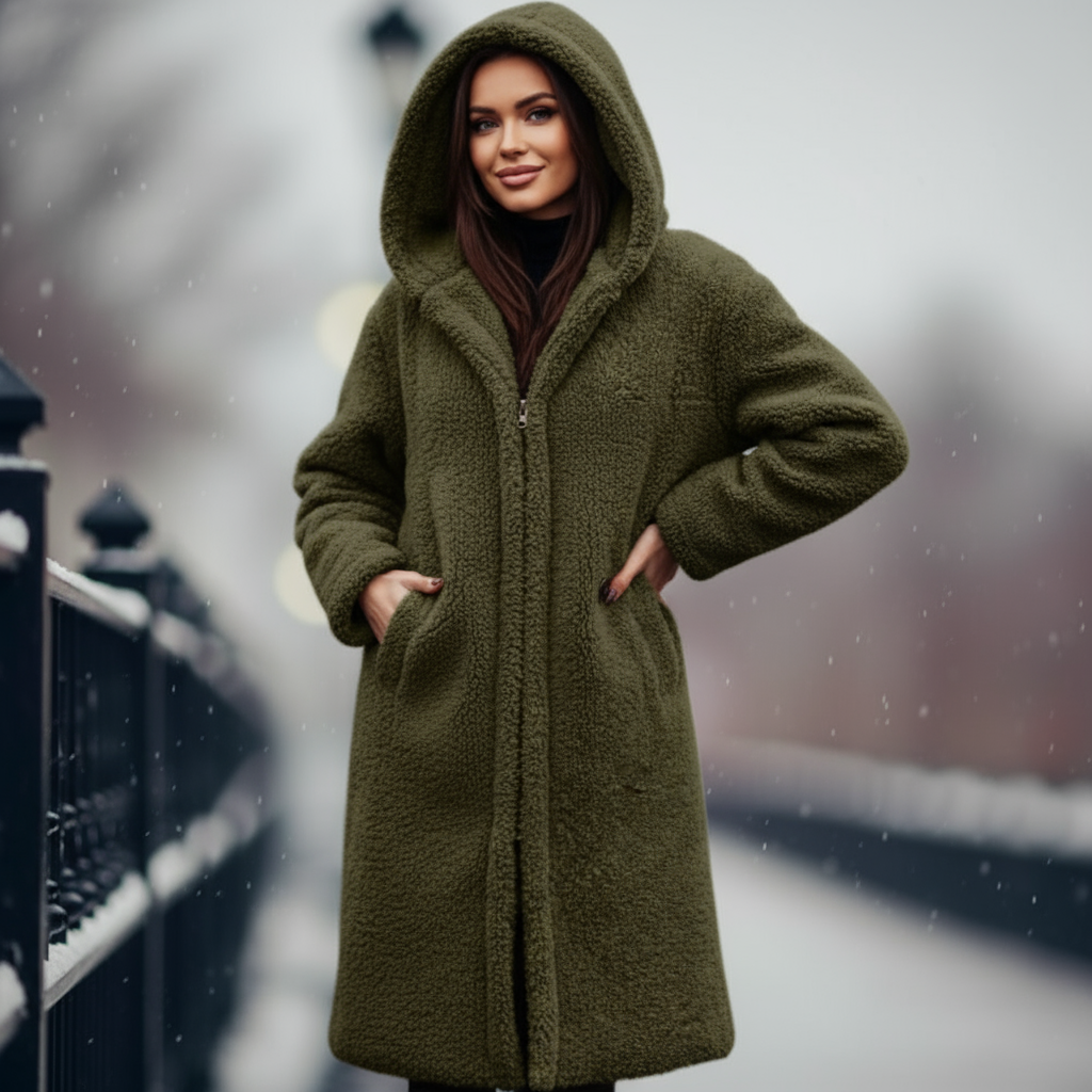 Vivienne Zeitlose Teddyfell Kapuzenmantel