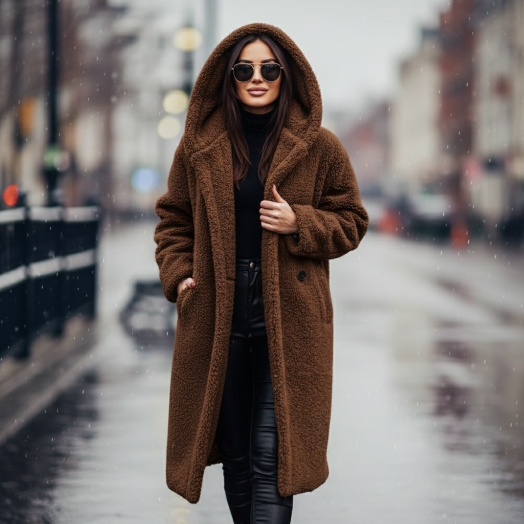 Vivienne Zeitlose Teddyfell Kapuzenmantel