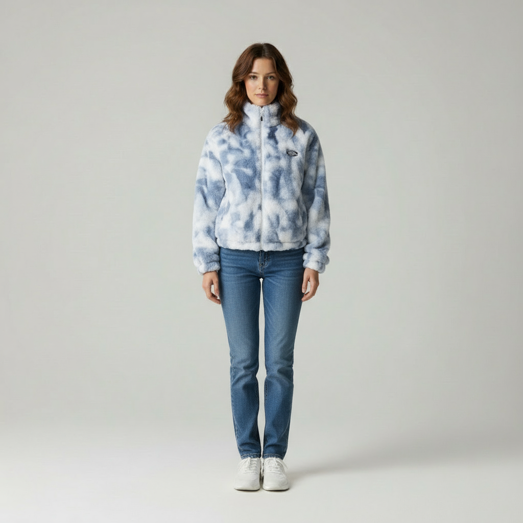 Nila Zeitlose Fleecejacke mit Tie-Dye-Charakter