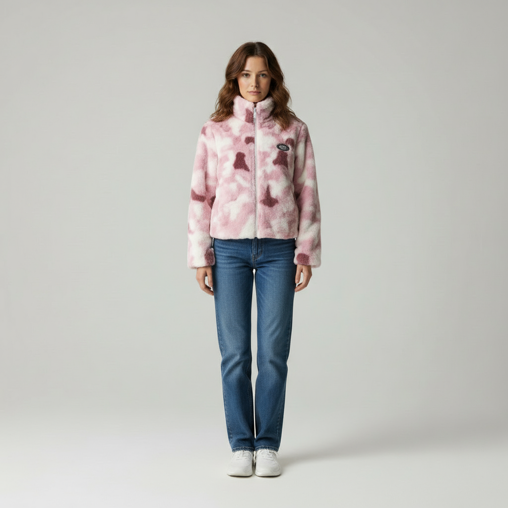 Nila Zeitlose Fleecejacke mit Tie-Dye-Charakter