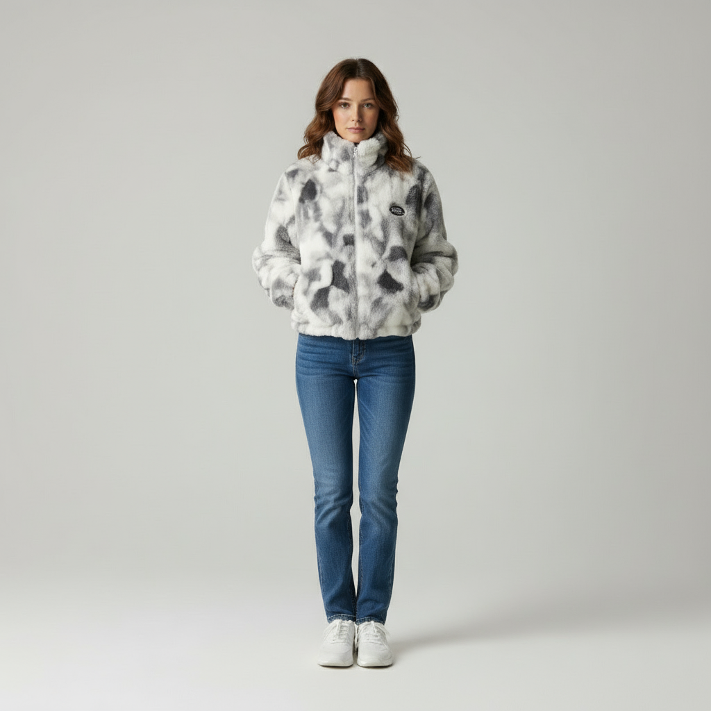 Nila Zeitlose Fleecejacke mit Tie-Dye-Charakter