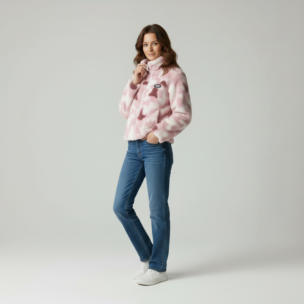 Nila Zeitlose Fleecejacke mit Tie-Dye-Charakter