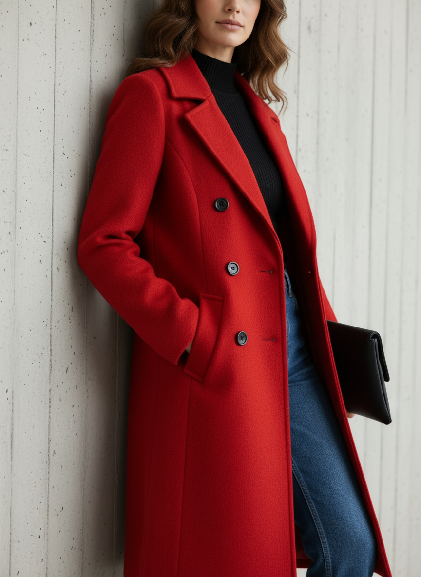 Elora Zeitloser Damen-Wollmantel  Elegant