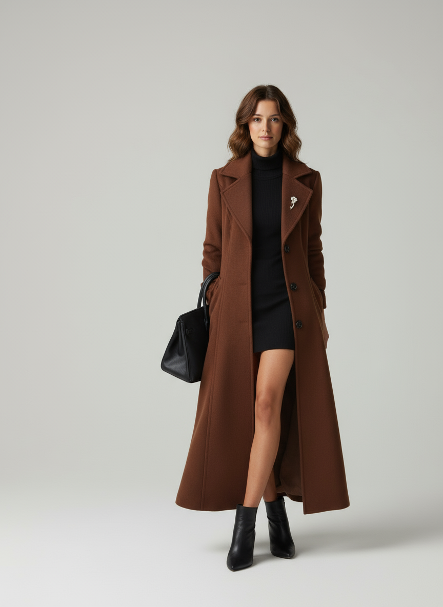 Elora Zeitloser Damen-Wollmantel  Elegant