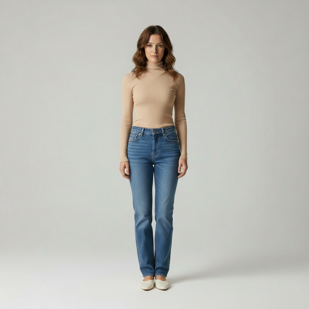 Leona Elegantes Ripp-Rollkragenpullover in Hochwertiger Qualität