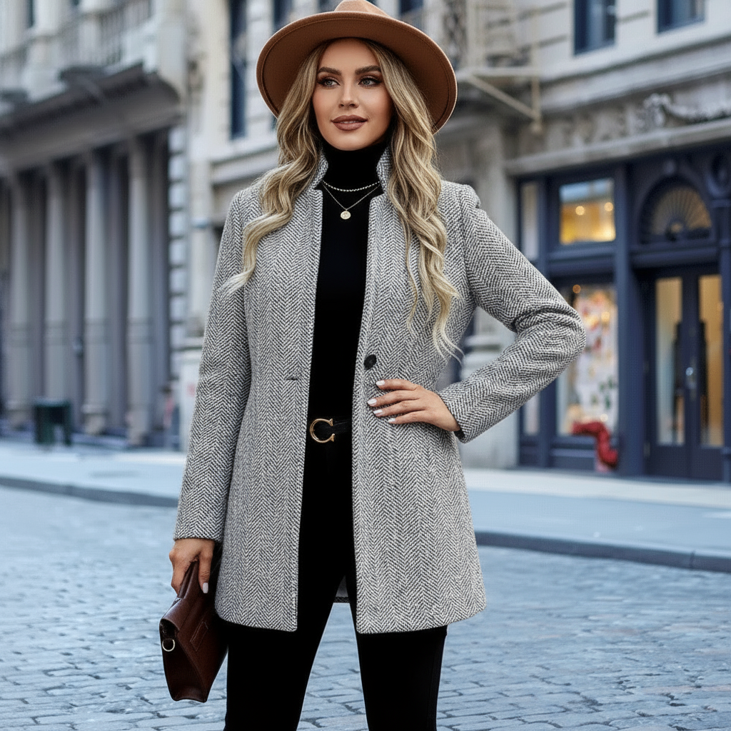 Zeitloser Tweed-Mantel für Damen