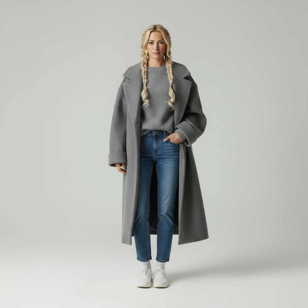 Mira Zeitloser Mantel mit Eleganter Kragenform