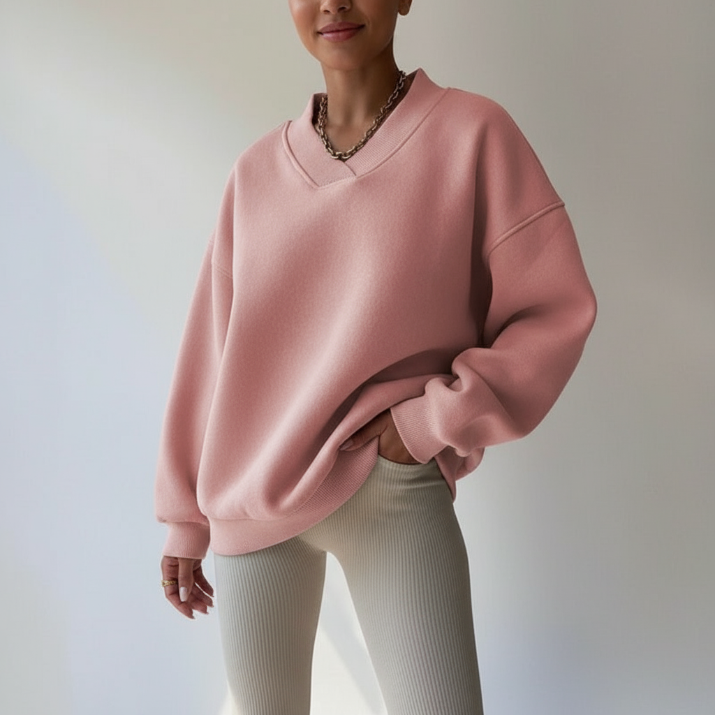 Sophie V-Ausschnitt Pullover aus Premium-Strick