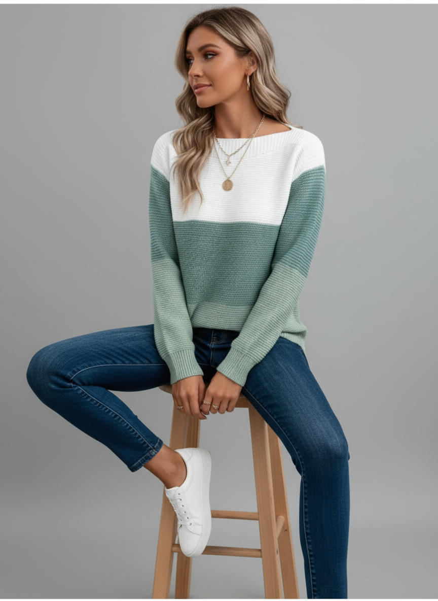 Heidi Zeitloser Colorblock Strickpullover
