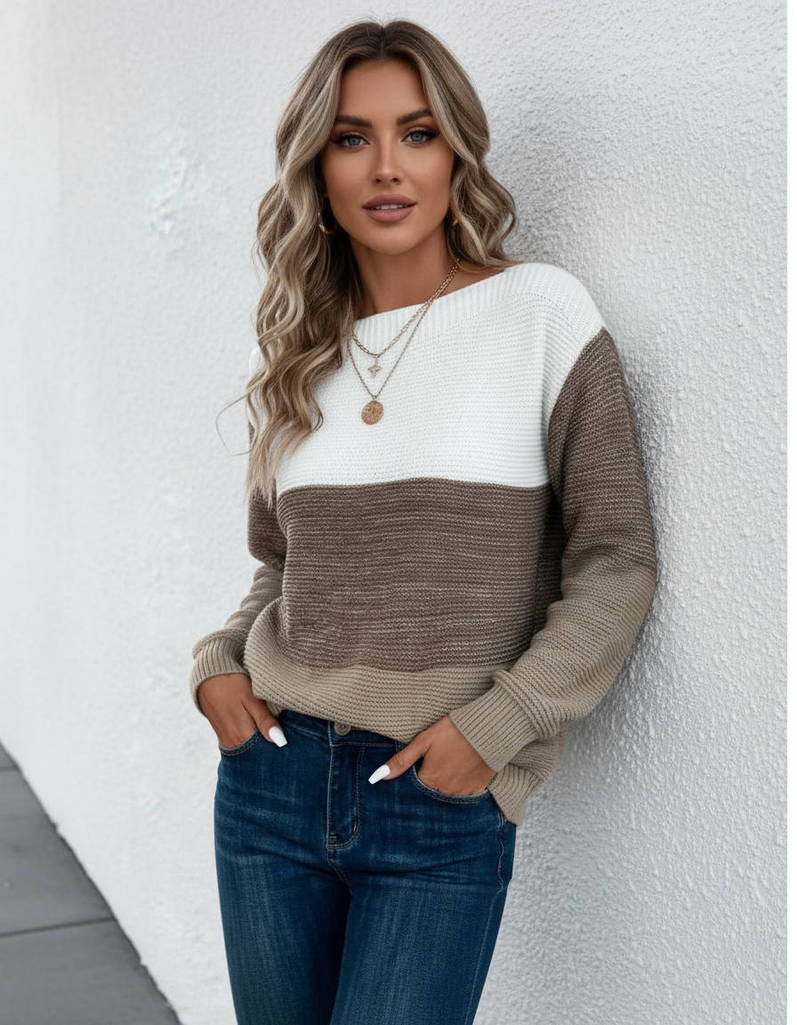 Heidi Zeitloser Colorblock Strickpullover