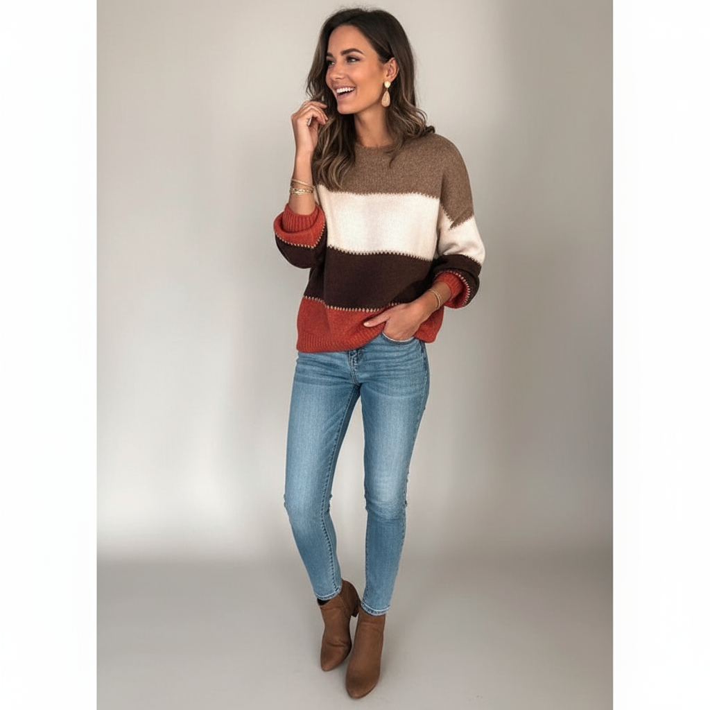 Madeline Zeitloser Colorblock Strickpullover