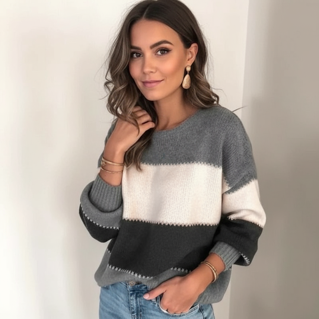 Madeline Zeitloser Colorblock Strickpullover