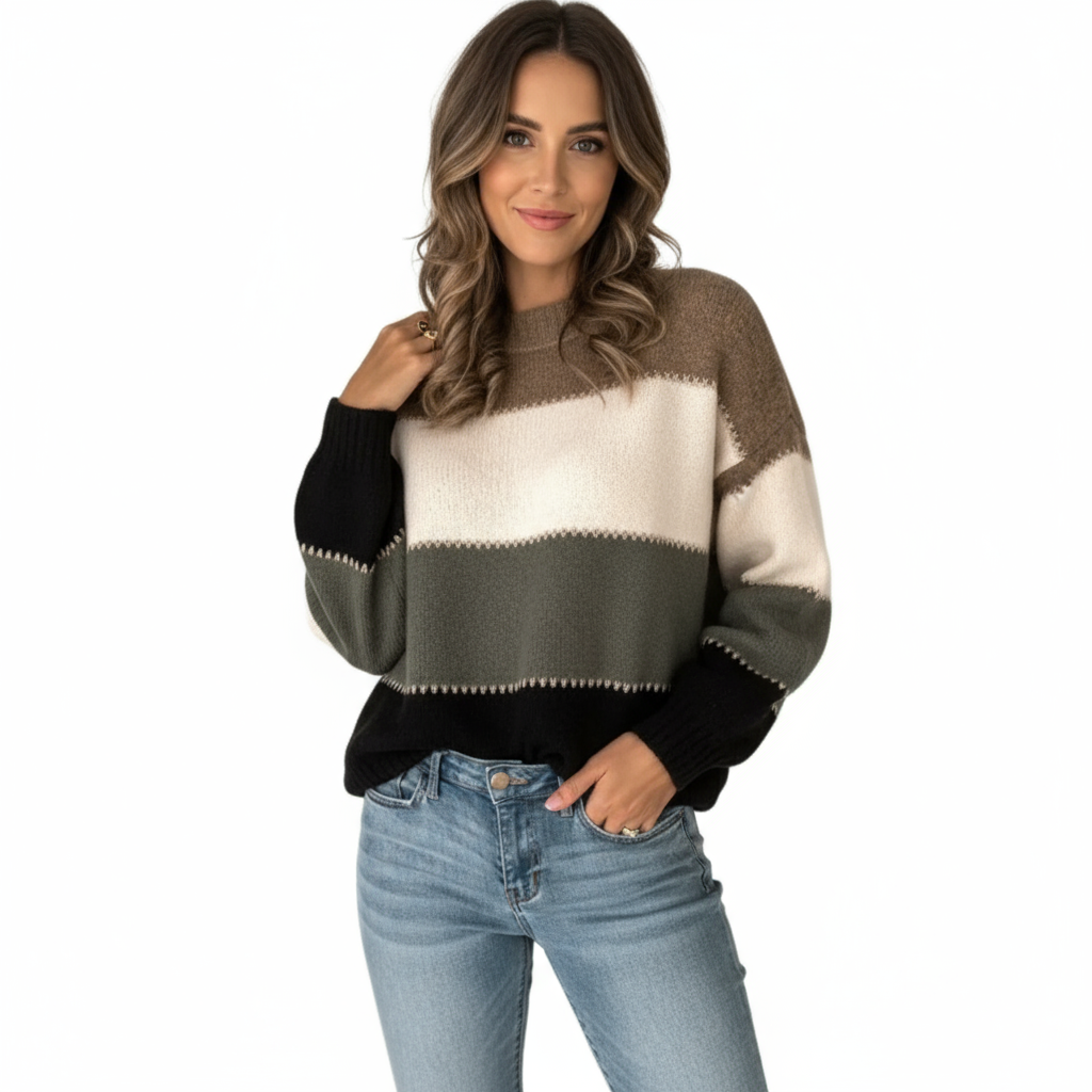 Madeline Zeitloser Colorblock Strickpullover
