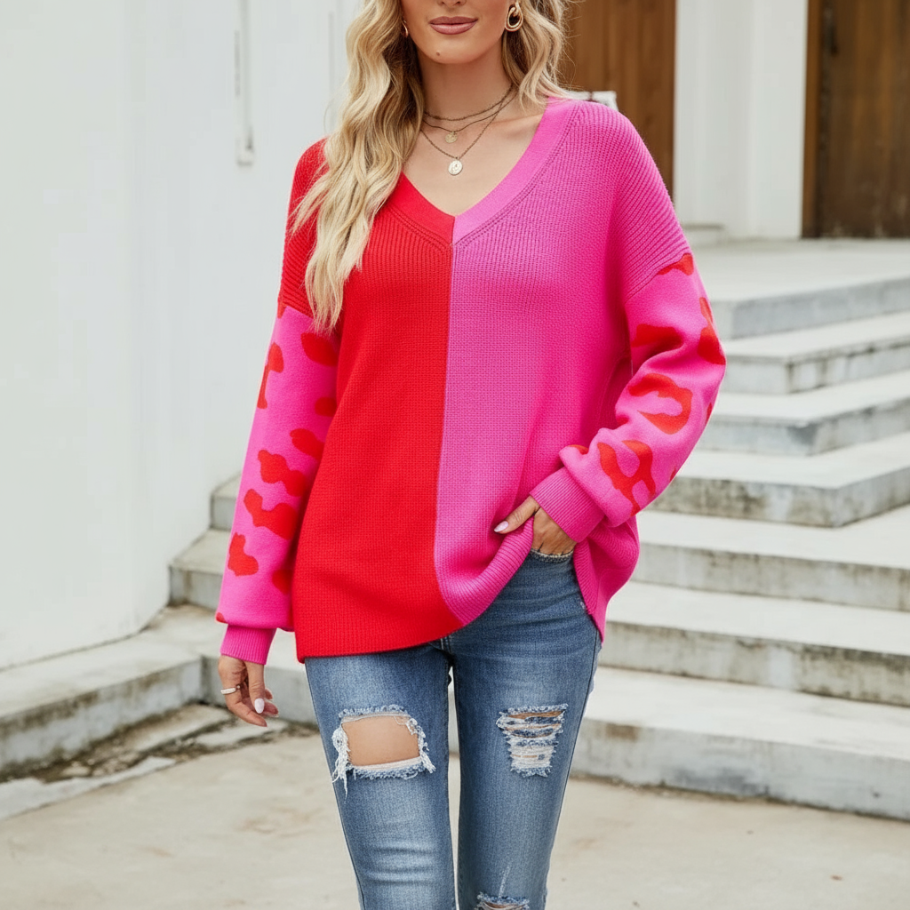 Frederica Zeitloser Colorblock Strickpullover