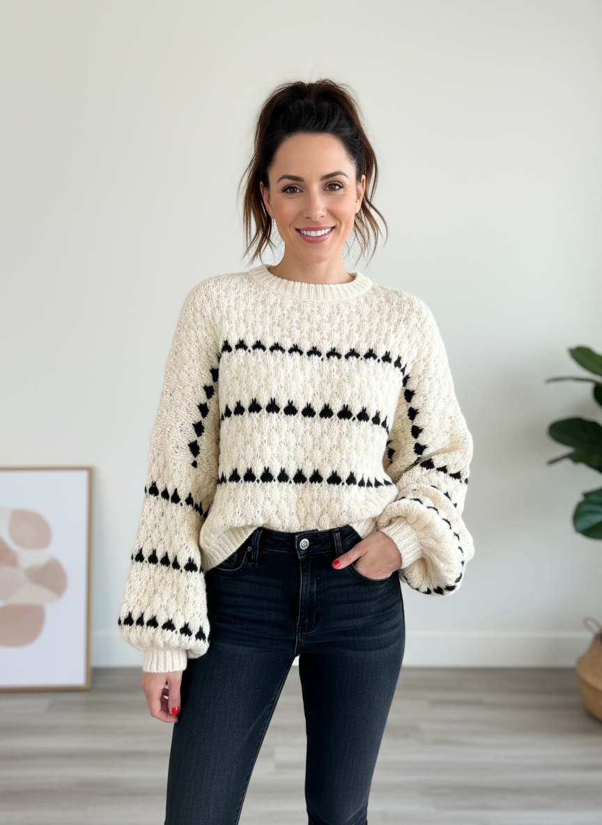 Andrielle Zeitloser Strickpullover mit Struktur