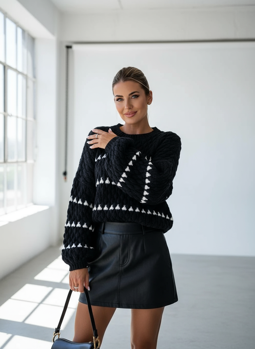 Andrielle Zeitloser Strickpullover mit Struktur