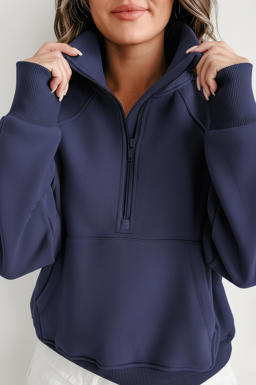 Mavia Zeitloser Zip-Up Sweatshirt in Braun