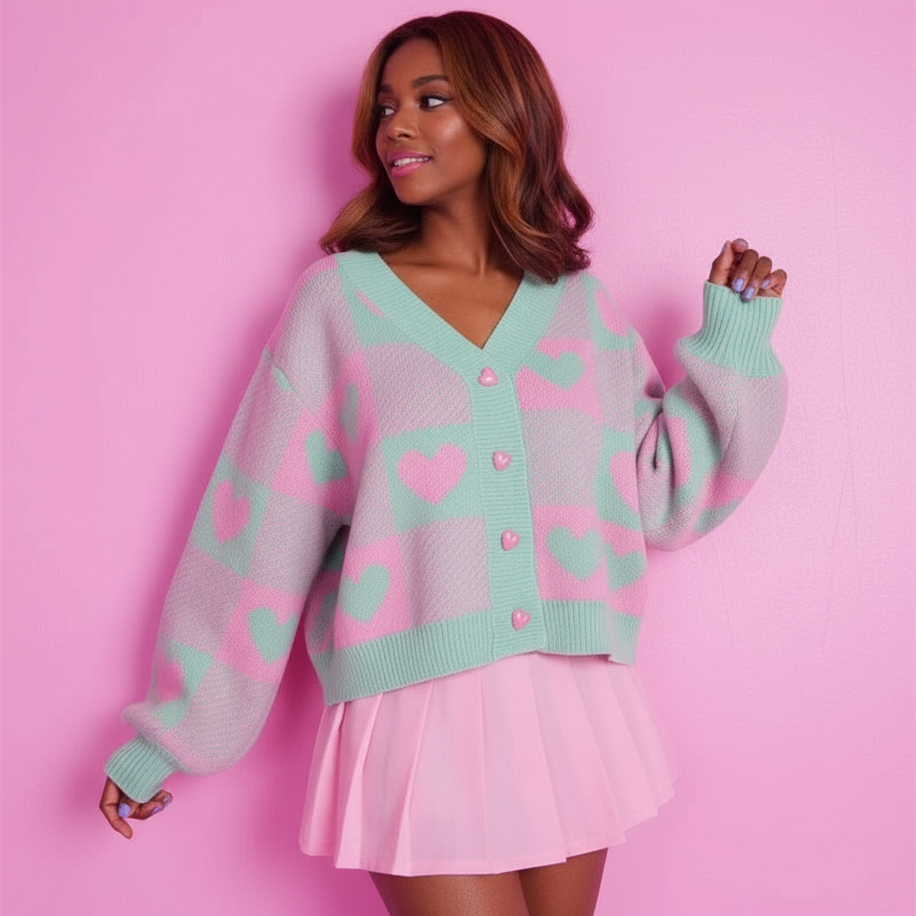 Hyacinth Herz-Strick Cardigan | Zeitlose Qualität