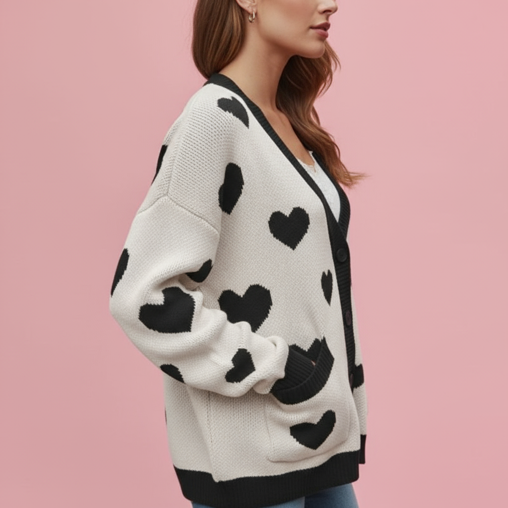 Hyacinth Herz-Strick Cardigan | Zeitlose Qualität
