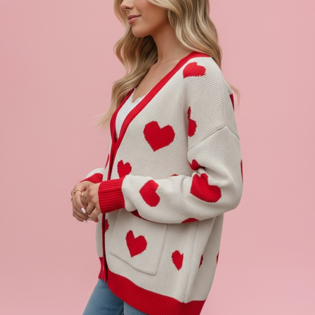 Hyacinth Herz-Strick Cardigan | Zeitlose Qualität