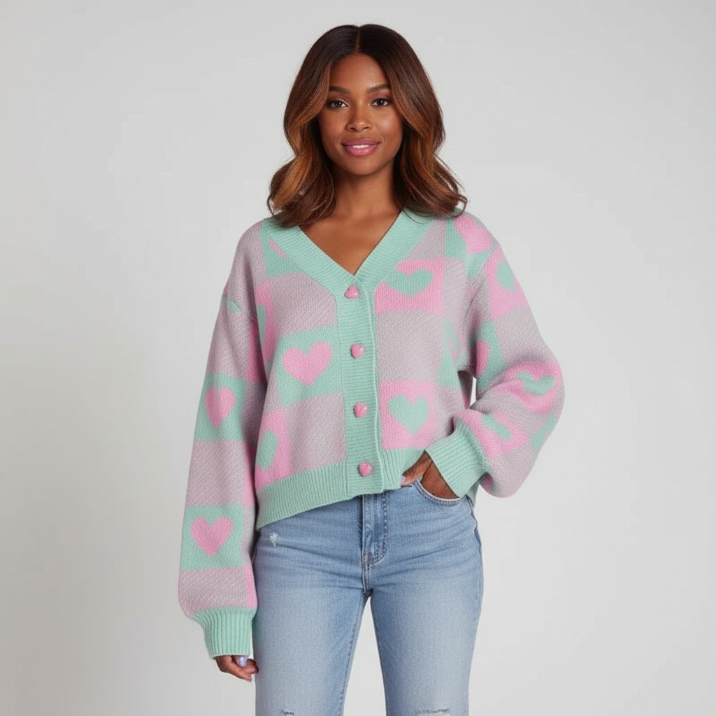 Hyacinth Herz-Strick Cardigan | Zeitlose Qualität