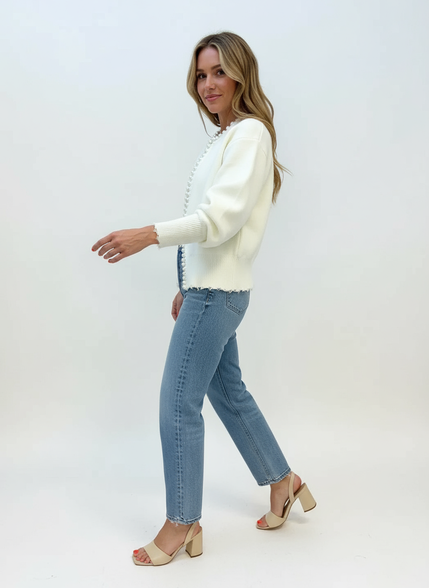 Gwyndolyn Elegante Perlen-Cardigan