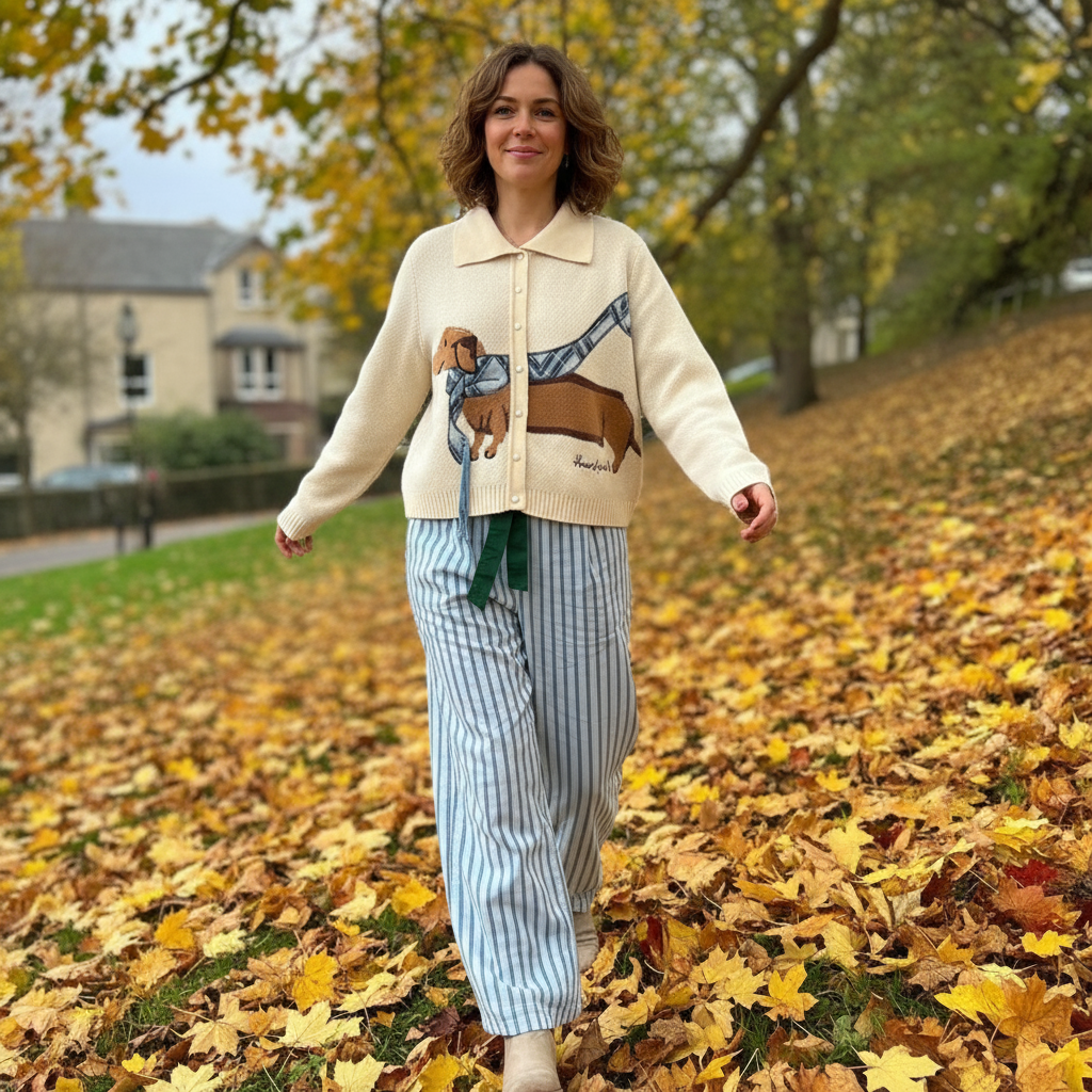 Margery Elegante Strickjacke mit Design